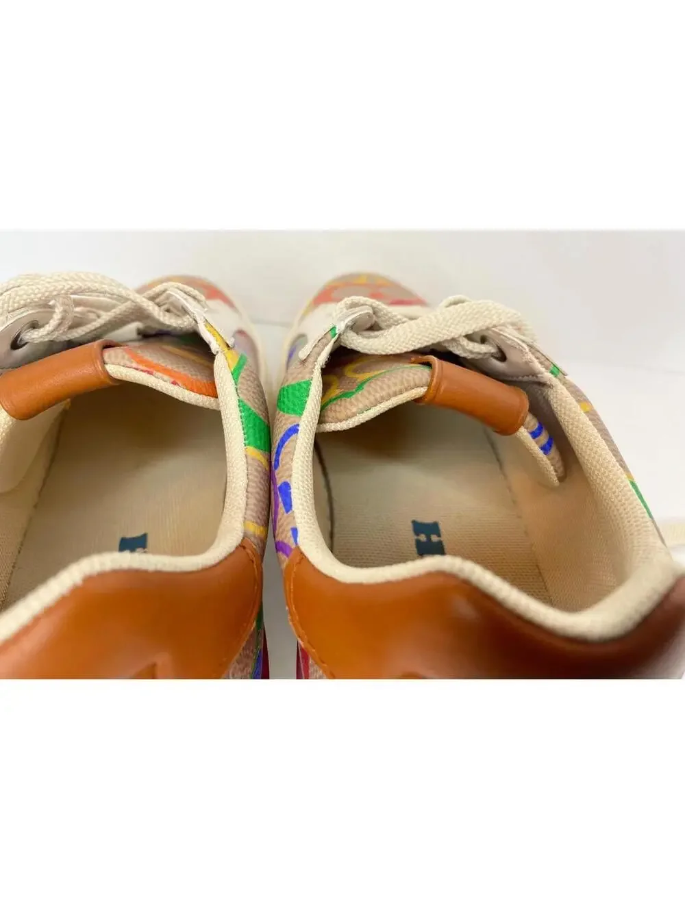Coach Monogram Lowline Ladies Rainbow Coated Canvas Sneakers 7.5 B